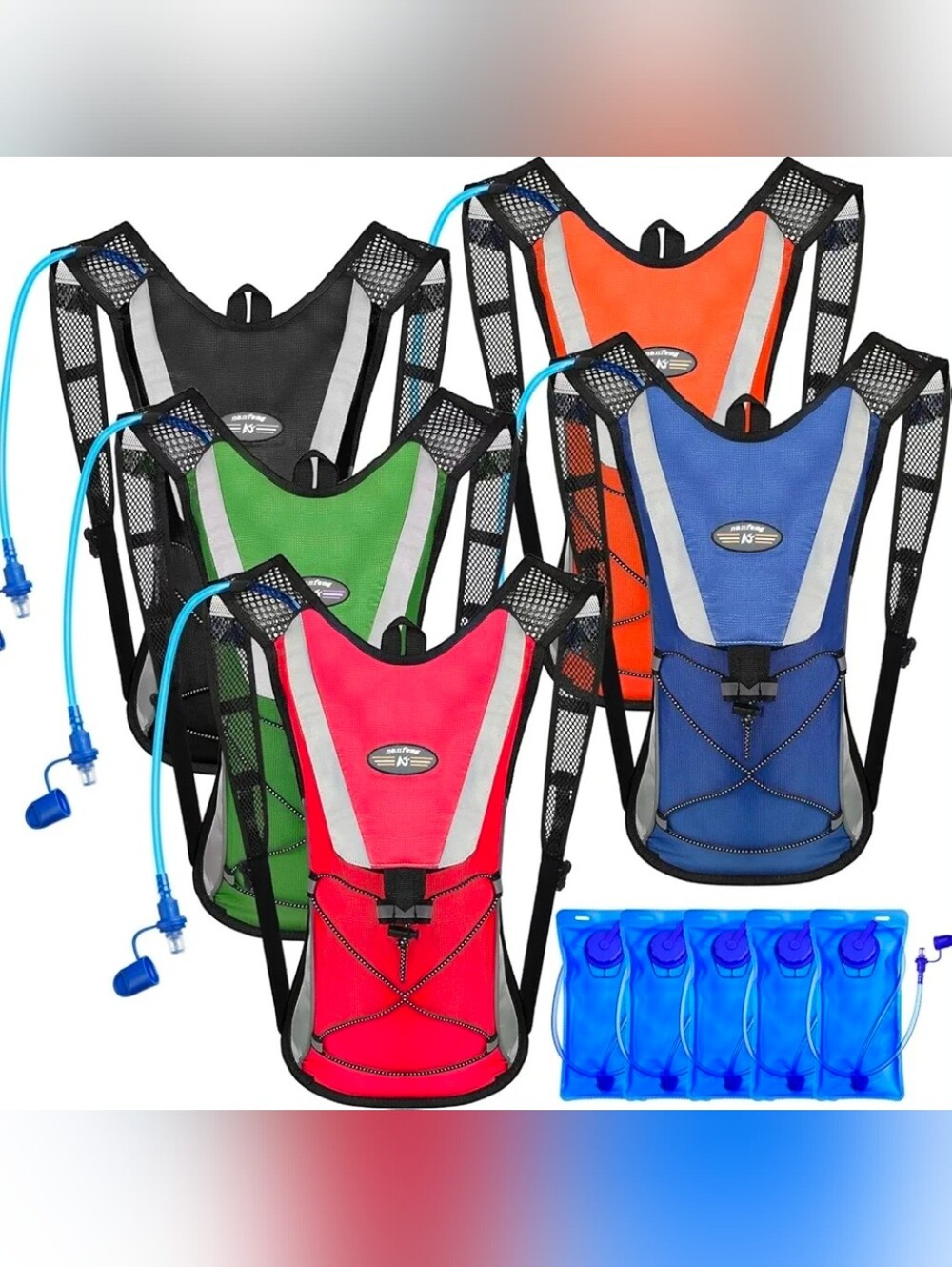 Buryeah 5 Pcs Hydration Backpack Pack with 5 Pcs 2L Water Bladder Lightweight Wa